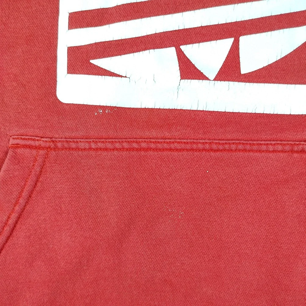 Adidas Originals Hoodie Sweatshirt Mens Medium Red Trefoil Pullover Fleece